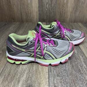 Asics GT 1000 4 Womens US Size 5.5 Gray Pink Green Running Sneaker Shoes T5A7N